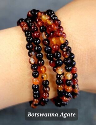 Botswanna Agate 4mm stone bead bracelet