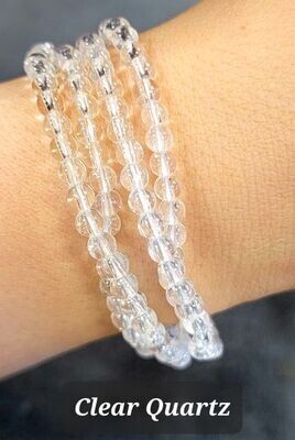 Quartz 4mm stone bead bracelet