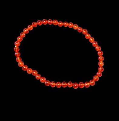 Carnelian 4mm stone bead bracelet
