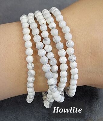 Howlite 4mm Stone Bead Bracelet