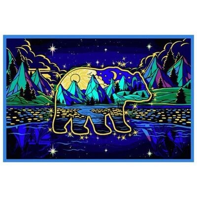 3D Celestial Bear Tapestry