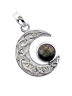Celtic Moon Labradorite Pendant (1517)