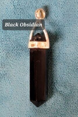 Black Obsidian Crystal Point Pendant