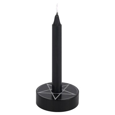 Pentagram spell candle holder round