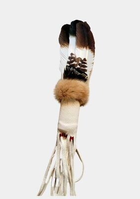 Feather and Mink Fur Smudge fan