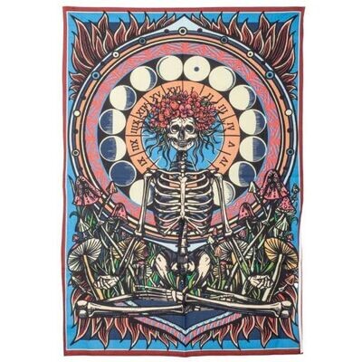 Flower Child Skeleton Tapestry