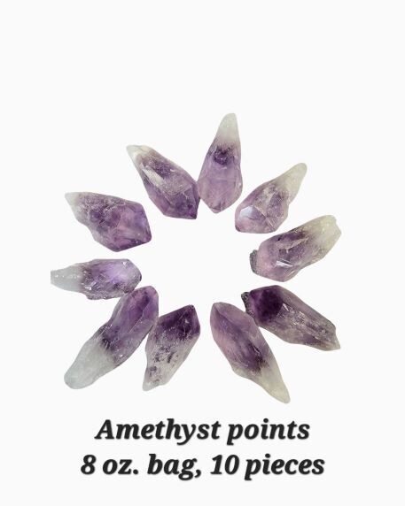Amethyst Natural Points 8oz 10 pieces