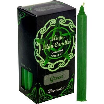 Green 5 inch Ritual Candle box of 20