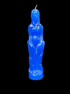 Blue Female figure candle
