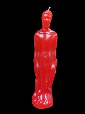Red Male figure candle