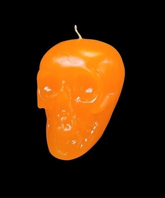 Orange Skull Candle