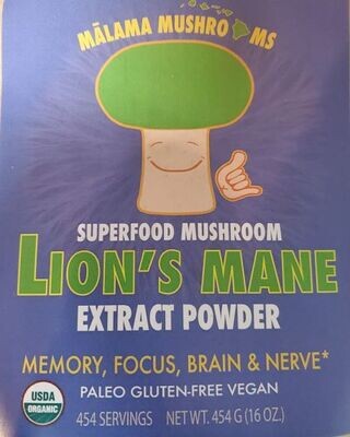 Lion's Mane Extract Powder, organic 1 oz