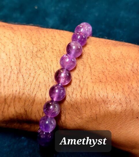 Amethyst 8mm stone bead bracelet