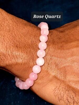Rose Quartz 8mm stone bead bracelet