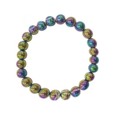 Rainbow Hematite 8mm bracelet (oxidized)