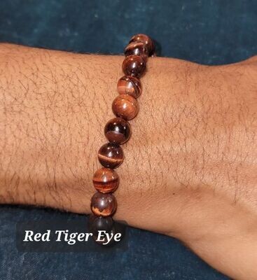 Red Tiger Eye 8mm stone bead bracelet