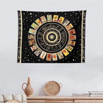 Tarot Zodiac tapestry 37 inch by 28 inch