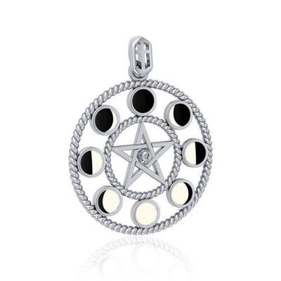 Phases of the Moon Pentacle Pendant