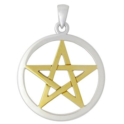 Gold Plated & Silver Pentacle Pendant