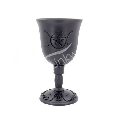 Triple Moon with Pentacle Cast Iron Goblet - Food Grade