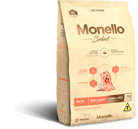 Monello Select Dog Adulto Raza Pequeña Pollo y Arroz 7KG