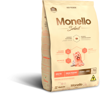 Monello Select Dog Adulto Raza Pequeña Pollo y Arroz 7KG