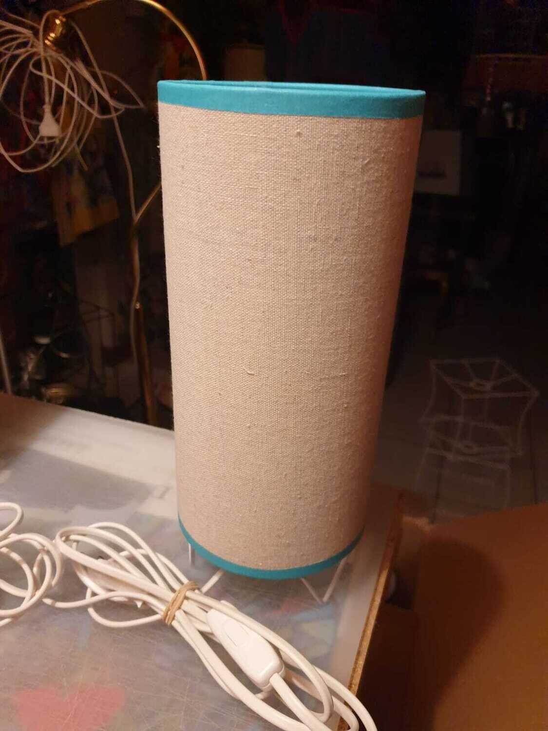 Lin et turquoise - Lampe à poser - 12 cm
