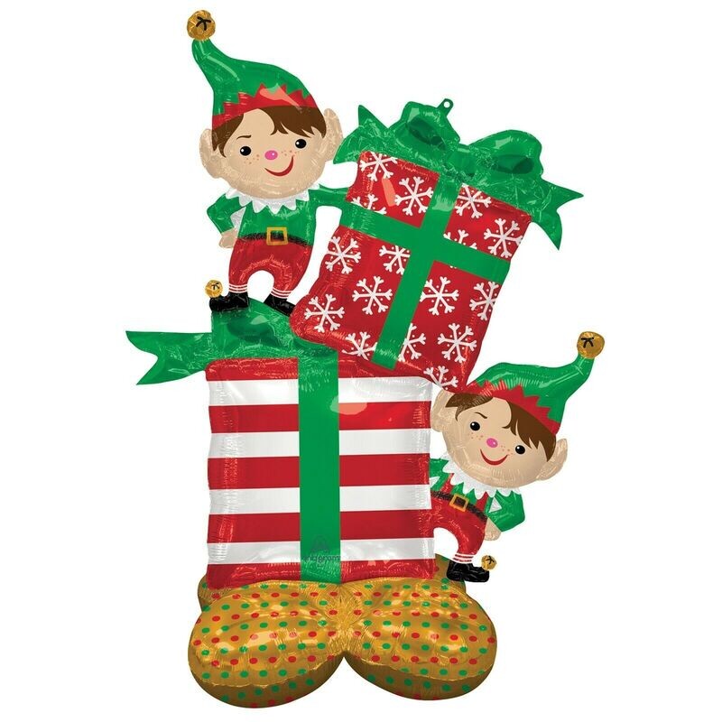 53 53" Christmas Elves and parcels balloon