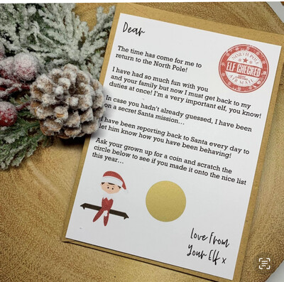 Naughty or nice list scratch card