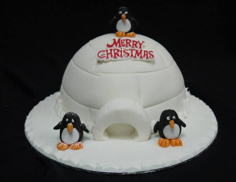 Penguin igloo cake