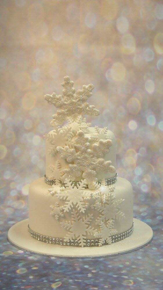 2 tier snowflake cake