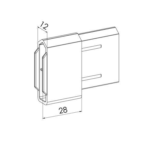 Endstabgleiter 28x12mm für 94er Profil