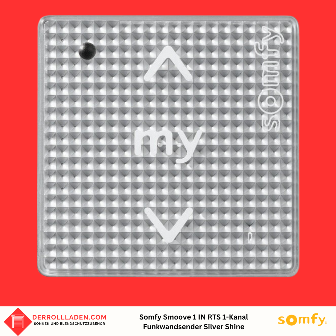 Somfy Smoove 1 IN RTS 1-​Kanal Funkwandsender Silver Shine