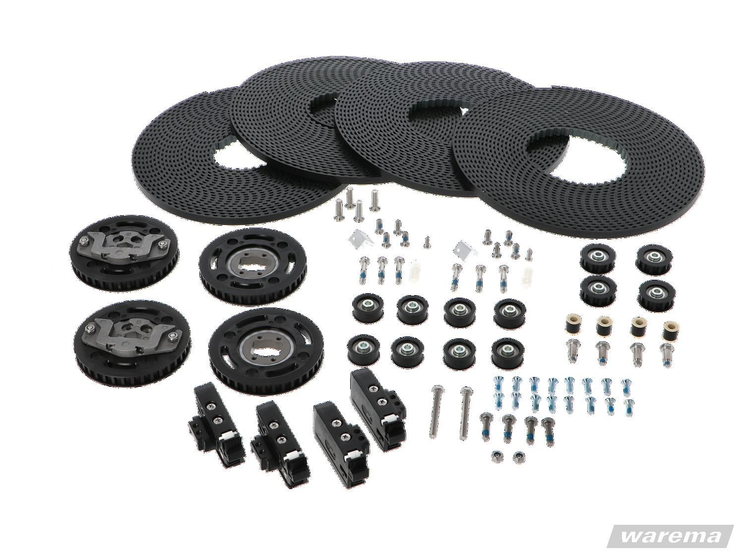 WAREMA Reparaturset für W8 Wintergartenmarkise, Zahnriemenwechsel-Set W8, 2 Anlagen - 2 Antriebe, 6,0 m