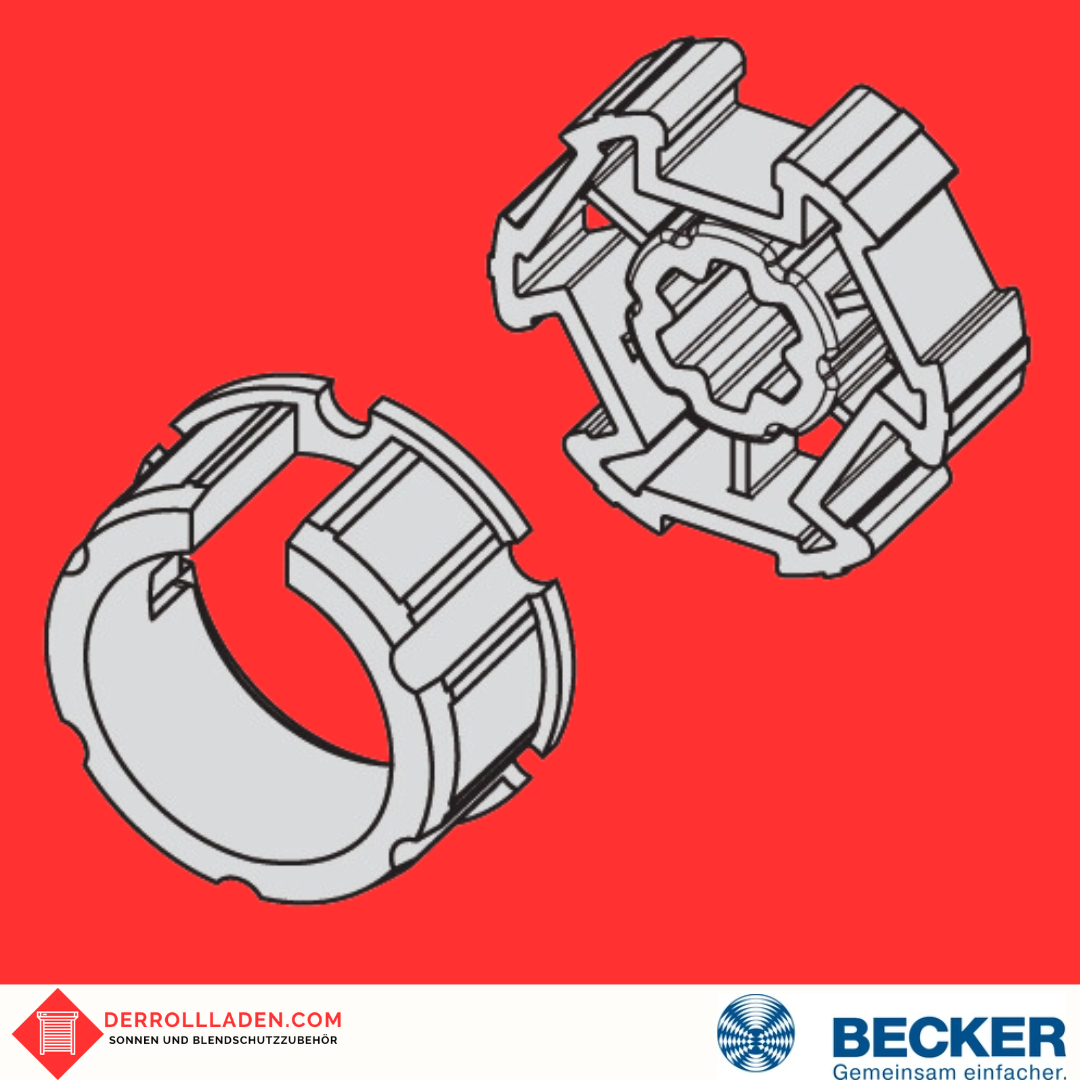 Adapterset 63N Kunststoff (bis 25 Nm) für Nutwelle 63N | für Becker Rohrmotoren Baureihe R