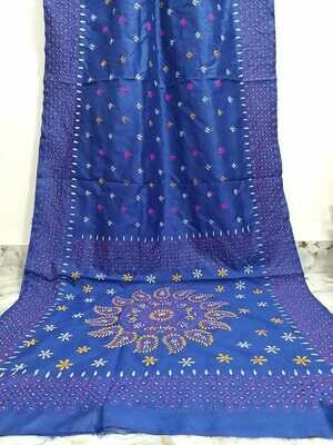 Kantha stitch on Assam silk