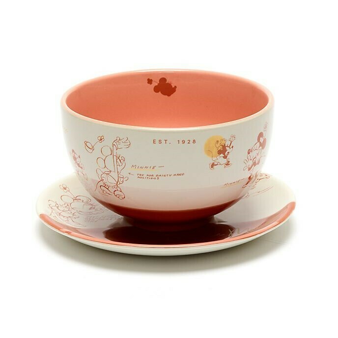 Minnie Mouse Sketch Bowl and Saucer