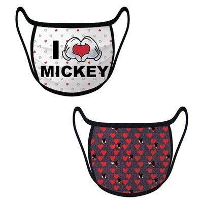 Mickey Mouse Hearts Cloth Face Masks 2 Pack