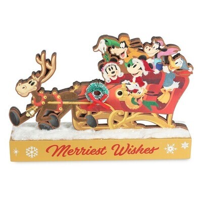 Santa Mickey Mouse and Friends &#39;&#39;Merriest Wishes&#39;&#39; Wood Figure