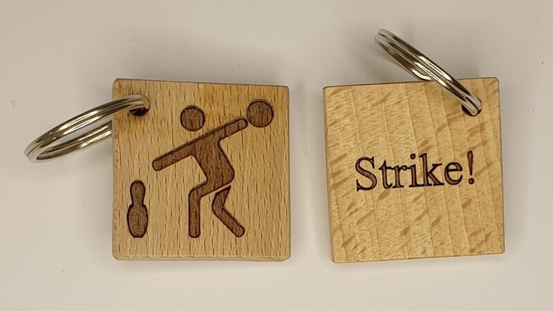 Porte-clés bowling en hêtre naturel