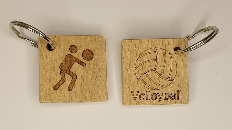 Porte-clés volley en hêtre naturel