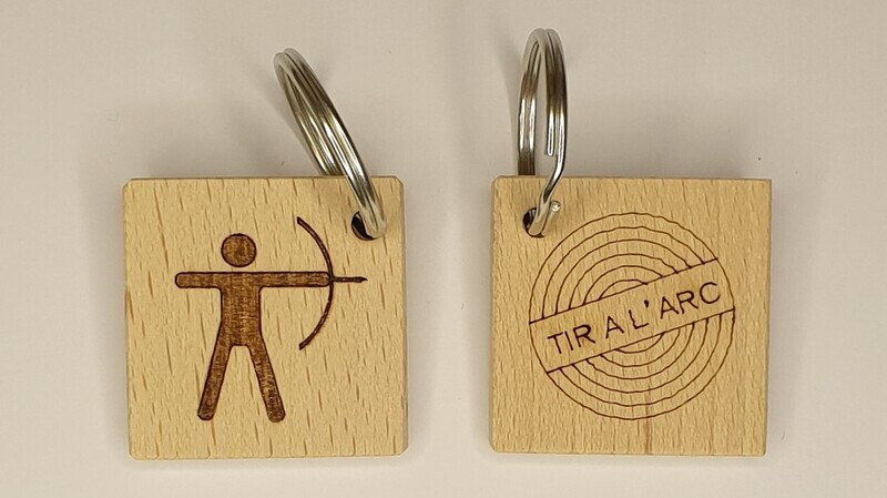 Porte-clés tir à l'arc en hêtre naturel