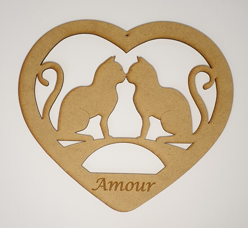 Coeur chats avec prénom personnalisé