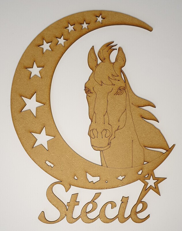 Cheval sur la lune avec prénom personnalisé