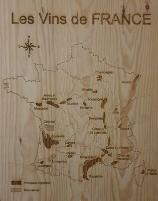 Carte des Vins de France petit modèle 