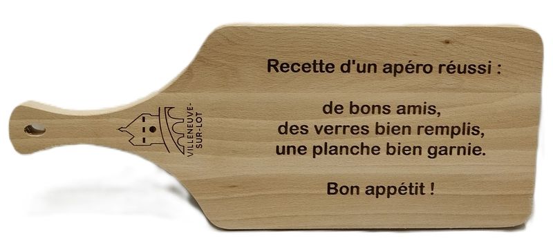 Planche apéro gravée recette Villeneuve