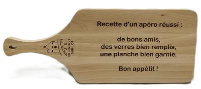 Planche apéro gravée recette Villeneuve