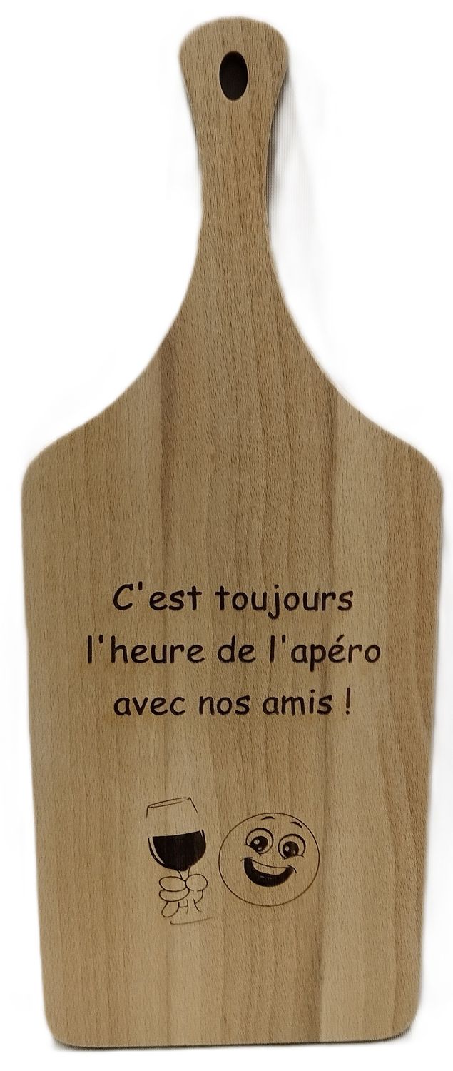 Planche apéro gravée "heure de l'apéro "