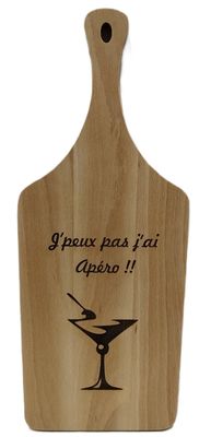 Planche apéro gravée "J'peux pas j'ai apéro"