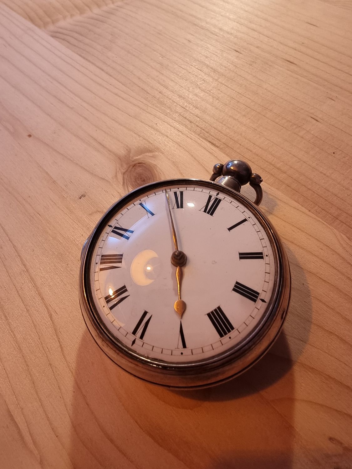 Spindeltaschenuhr E.J. Hardeman, Silber, frischer Service